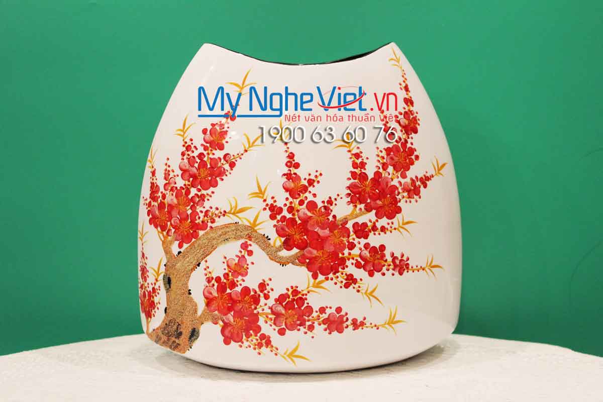 Bình sơn mài khuyết giỏ sách - MNV-LHSMTT05 Bình sơn mài khuyết giỏ sách - MNV-LHSMTT05